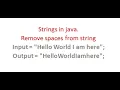 String Without Spaces Learn java programming from beginning