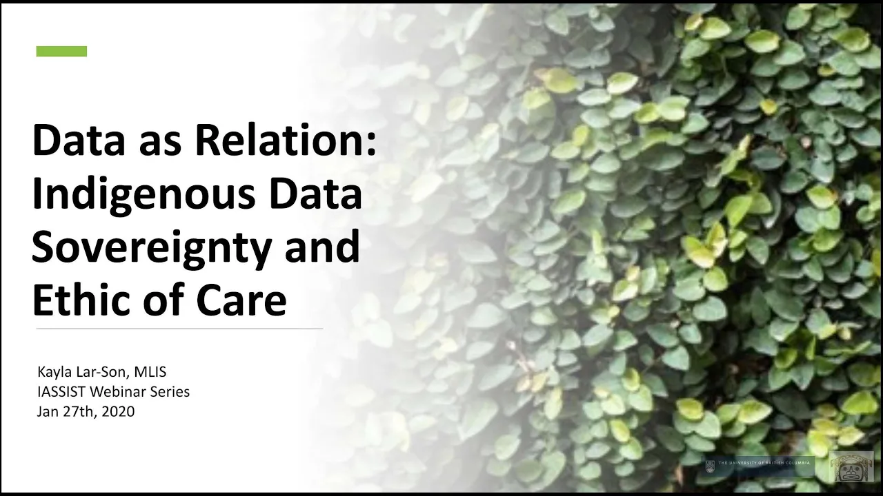 Data as Relation: Indigenous Data Sovereignty and Ethic of Care