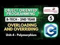 Lec 5 Overloading and Overriding in cpp OOPM B-Tech 2nd Year