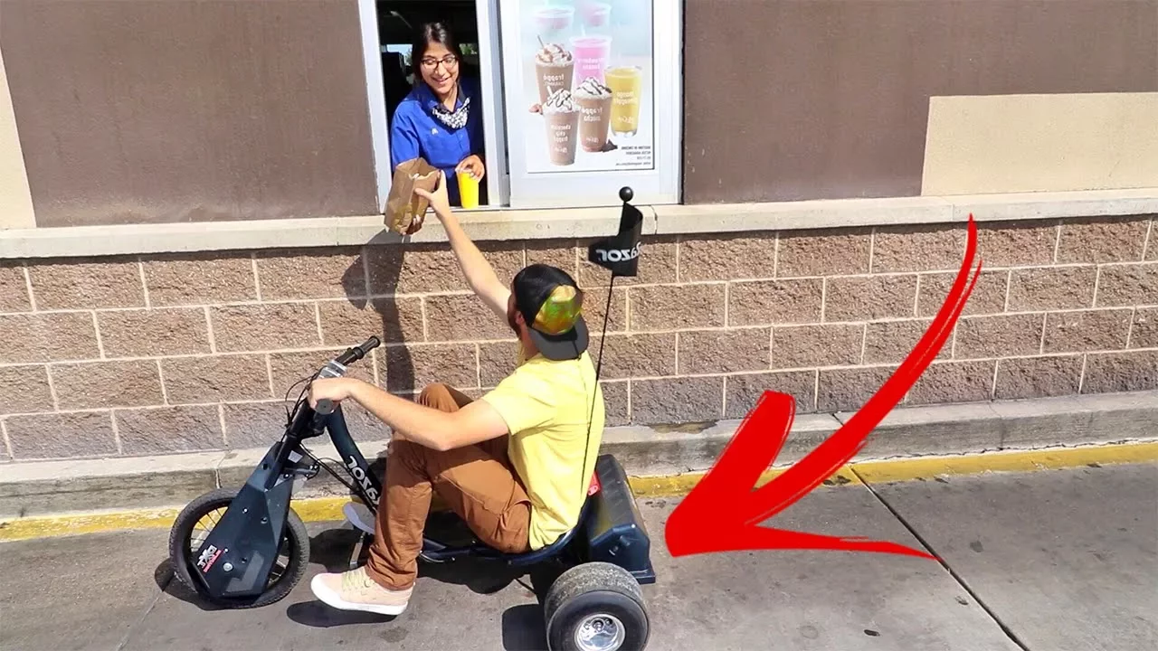 Electric Drift Trike! (in a Drive Thru)