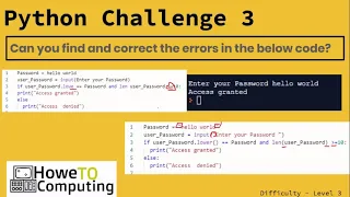 Python challenges level 3 challenge 3