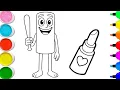 Download Lagu How to draw Tung Tung Sahur And Lipstick | easy drawing and coloring for kids