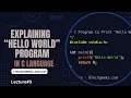 Introduction of C - Print Hello Word program in C Language Lecture 3