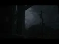 Night Rainstorm Over Quiet Town | Watching from a Small House Window | Soft Rain & Gentle Thunder