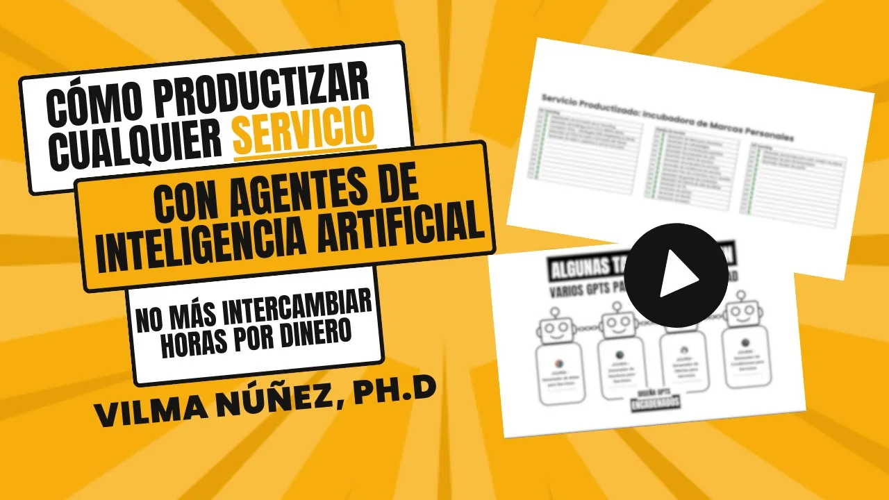 Cómo PRODUCTIZAR CUALQUIER SERVICIO con IA para  DEJAR de ser EMPLEADO de tus CLIENTES - #VilmaNúñez