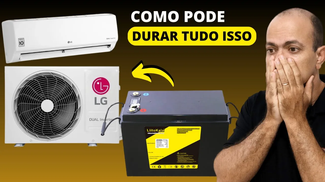 ⏳Quantas HORAS uma BATERIA LiFePO4 Liitokala mantém ligado um AR CONDICIONADO ?