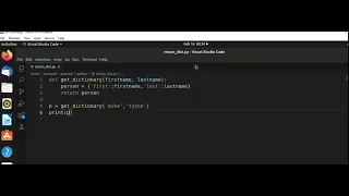 How to Return a Dictionary from a function in Python