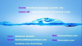 Barashada php Afsomali Lesson18 Associative Arrays And Foreach Loops