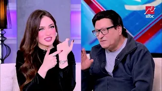 ياسمين عز  بشرتك بيضا وبتلمع وشعرك مش باروكة بتاخد فيتامينات    محمد الحلو  مفيش أبيض منك دندنها