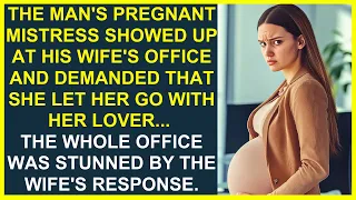 THE MAN'S PREGNANT MISTRESS SHOWED UP AT HIS WIFE'S OFFICE AND DEMANDED THAT SHE LET HER HUSBAND...