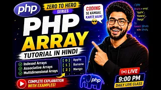 PHP Array Tutorial in Hindi Indexed Associative Multidimensional Arrays PHP Zero to Hero