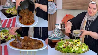 لحم مشوي بمذاق الطنجية كيجي رائع وسلطة لذيذة ومنعشة ...