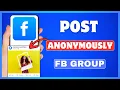 How To Post As Anonymous On Facebook Group Post Anonymously On Facebook Group