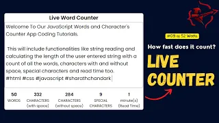 Live Text Counter in JavaScript Words Characters Reading Time