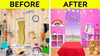 Download AWESOME ROOM MAKEOVER || We Built Our Dream House! Genius DIY Ideas and Crafts by 123 GO! MP3