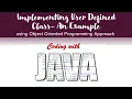 User-Defined Class Example Problem UML Class Diagram Java Code