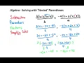 Algebra - Solving with Nested Parentheses