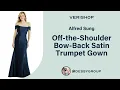 Alfred Sung Off-the-Shoulder Bow-Back Satin Trumpet Gown Review