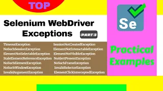 Practical Examples of Java Selenium WebDriver Exceptions Checked Unchecked Exceptions 2021