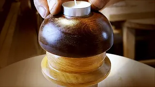 how to make a wooden a candlestick of an unusual shape diy