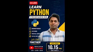 Python Basics Part 1 Live Tutorial for Absolute Beginners