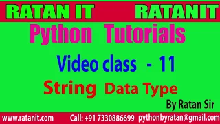 Python Tutorial Class - 11 String Data Type By Ratan sir