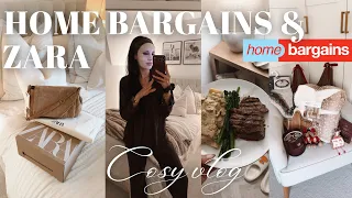 COSY AUTUMN VLOG | ZARA & HOME BARGAINS new in, M&S Dinner & Cosy Evening!