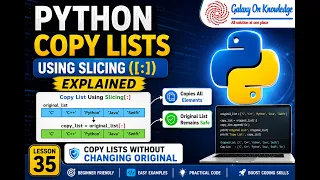 Python List Copy Using Slicing Beginner Python Tutorial Lesson 35