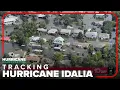 Bird s-eye view of storm surge in Crystal River following Hurricane Idalia