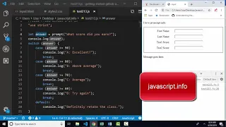 javascript info The Modern JavaScript Tutorial 2 13 Switch Review and continuation