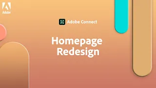 Adobe Connect Redesigned Homepage