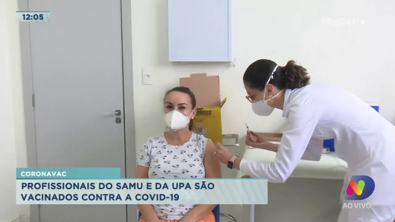 Coronavac: Profissionais do Samu e da UPA são vacinados contra a Covid-19 em Chapecó