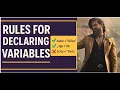 Rules for declaring variables in python
