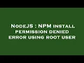 NodeJS NPM install permission denied error using root user