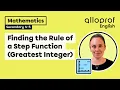 Finding the Rule of a Step Function Greatest Integer Mathematics Alloprof