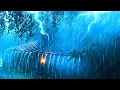 Download Lagu Fall Asleep Instantly with Very Heavy Rain \u0026 Powerful Thunder on a Tin Roof at a Cabin in the Forest