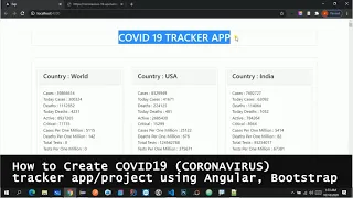 How to Create COVID19 CORONAVIRUS Tracker using Angular Bootstrap