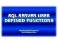 SQL Server User defined Functions