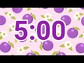 5-Minute Plum Blossom Timer Soft Pastel Countdown for Focus Relax