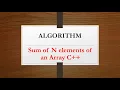 Geeksforgeeks Sum of N elements of an Array Array Data Structure C Programming Code Block