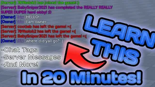 HOW TO MAKE CHAT TAGS SERVER MESSEGES AND MORE Roblox Studio