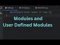 Modules and User defined modules in Python