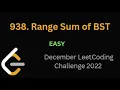 938 Range Sum of BST