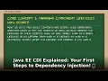Java EE CDI Explained Your First Steps to Dependency Injection Java Beginner Tutorial