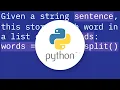 How do I split a string into a list of words