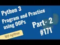 171 Menu-Driven Program Practice using Class Objects Clean Code Architecture-Python Hindi Tutorials