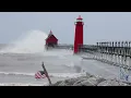 Bomb cyclone whips up massive March waves on Lake Michigan