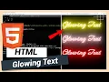 Create Glowing or Neon Text Effect HTML and CSS Tutorial
