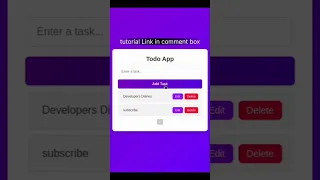 To-Do App with CRUD Operations in JavaScript Short Simple Tutorial