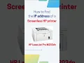 Lagu How to find IP address on a Screenless HP printer ( HP LaserJet Pro M203dn) #printer #hpprinter